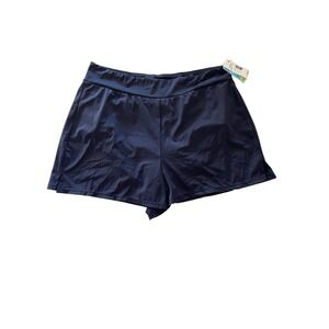 SWIM SOLUTIONS Womens Swim‎ Shorts Navy Blue Plus Size 16W NWT $59